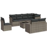 vidaXL 9-dijelni set vrtnih sofa od poliratana s jastucima sivi | shoptok.hr