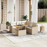 vidaXL 6-dijelni set vrtnih sofa s jastucima bež od poliratana | shoptok.hr