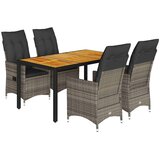  5-dijelni vrtni blagovaonski set sivi od poliratana | shoptok.hr