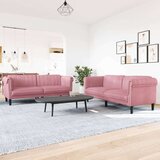  2-dijelni set sofa ružičasti baršunasti | shoptok.hr