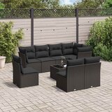  9-dijelni set vrtnih sofa s jastucima crni od poliratana | shoptok.hr