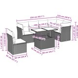  7-dijelni set vrtnih sofa od poliratana s jastucima smeđi | shoptok.hr