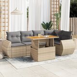 vidaXL 6-dijelni set vrtnih sofa s jastucima bež od poliratana | shoptok.hr