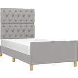  Posteljni okvir z vzglavjem svetlo siv 80x200 cm blago, (20794806) | Shoptok.si