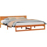  Krevet Voskast smeđi Čvrsto borovo drvo 180 x 200 cm Izdržljiv | shoptok.hr