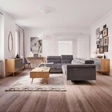 Bessagi Home retro klubska miza lena, hrast, siva | Shoptok.si