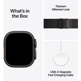 Apple Watch Ultra 3 Milanaise Crna 49mm MF1T4QF/A Velicina narukvice: Velika Crno titanij kucište | shoptok.hr