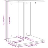  Stranska miza Bela 45 x 40 x 62,5 cm Konstruiran les, (5000201819) | Shoptok.si