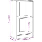  Polica za knjige boja hrasta 40x24x75 cm konstruirano drvo | shoptok.hr