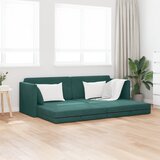vidaXL tlažni kavč z posteljo 2-v-1 temno zelena 213x144x60 cm velvet | Shoptok.si