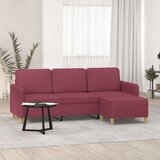  Trosjed s tabureom crvena boja vina 180 cm od tkanine Cijene