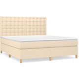  The Living Store Box spring postelja z vzmetnico krem 160x200 cm blago - Box Spring Postelja, (21453978) | Shoptok.si