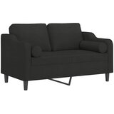  Dvosjed s ukrasnim jastucima crni 120 cm od tkanine | shoptok.hr