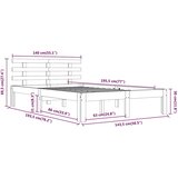  Okvir za krevet od masivnog drva bijeli 140 x 190 cm | shoptok.hr