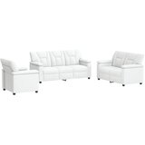  Set sofe 3 pcs Bijela Umjetna koža - Bijela 1-sjedalna + 2-sjedalna (120 cm) + 3-sjedalna | shoptok.hr