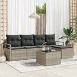 vidaXL set vrtnih kavčev s blazinami 6 kosov svetlo ratan | Shoptok.si