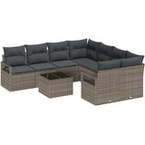vidaXL 9-delna vrtna garnitura z blazinami siva poli ratan | Shoptok.si