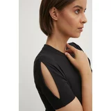 Calvin Klein Kratka majica ženska, črna barva, K20K207322