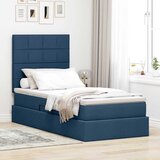  LED krevet za pohranu s madracem Plava 90 x 200 cm Tkanina | shoptok.hr