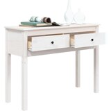  Konzolna mizica bela 100×35×75 trdna borovina, (20712251) | Shoptok.si