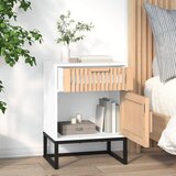  Noćni ormarići 2 kom bijeli 40 x 30 x 55,5 cm od drva i željeza | shoptok.hr
