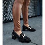 Gemre Black eco-suede block heel pumps Brenta | ePonuda.com