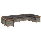  The Living Store Vrtna sedežna garnitura 10-delna z blazinami siv poli ratan - Vrtna Sedežna Garniture, (21455056) | Shoptok.si