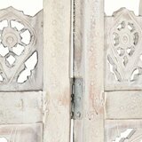 vidaXL Ročno izrezljan paravan 4-delni bel 160x165 cm trden mangov les | Shoptok.si