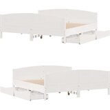 vidaXL Okvir kreveta bez madraca bijeli 180x200 cm od masivne borovine | shoptok.hr