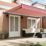  Skrovita tenda Crvena i bijela 500 × 300 cm Tkanina i Aluminij | shoptok.hr