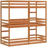 vidaXL Trojni pograd voščeno rjav 90x200 cm trdna borovina | Shoptok.si