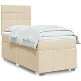 vidaXL Box spring postelja z vzmetnico krem 90x190 cm blago, (21321295) | Shoptok.si