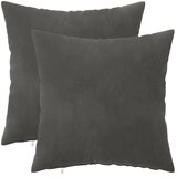  Jastuk s jastukom HEERLEN 2 kom. Tamnosiva Baršun - Tamnosiva 40 x 40 cm 2 | shoptok.hr