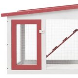 Vanjski veliki kavez za zečeve crveno-bijeli 201x45x85 cm drvo | shoptok.hr