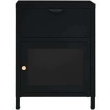 vidaXL noćni ormarići 2 kom crni 40 x 30 x 54,5 cm od čelika i stakla | shoptok.hr