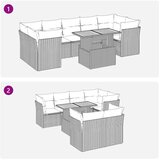  8-dijelni set vrtnih sofa od poliratana s jastucima bež | shoptok.hr
