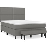 vidaXL Box spring posteljni z vzmetnico temno siv 140x190 cm blago, (20738106) Cene