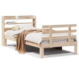 vidaXL Posteljni okvir z vzglavjem 90x200 cm trdna borovina | Shoptok.si