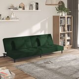 vidaXL Kavč dvosed z ležiščem in dvema blazinama temno zelen žamet | Shoptok.si