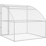  Kućica za pse s pohranom Srebrno 2 x 2 x 2 m Čelik | shoptok.hr