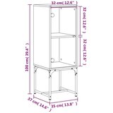  Bočni ormarić sa staklenim vratima bijeli 35 x 37 x 100 cm | shoptok.hr