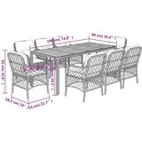  9-dijelni vrtni blagovaonski set s jastucima crni od poliratana | shoptok.hr