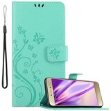 Cadorabo Huawei P8 LITE 2017/P9 LITE 2017 srebrna - ovitek v cvetličnem dizajnu z magnetnim zapiranjem, stoječo funkcijo in režami za kartice, (20562620) | Shoptok.si