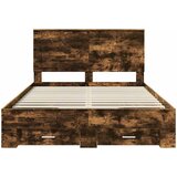  Krevetna konstrukcija s ladicama Dimljeni hrast 140 x 190 cm | shoptok.hr