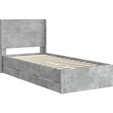  Okvir za krevet s pohranom i uzglavljem Betonska siva - Betonska siva 90 x 190 cm | shoptok.hr