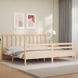 vidaXL Posteljni okvir z vzglavjem 200x200 cm trden les Cene