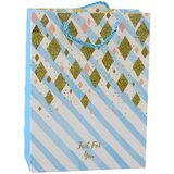  Paper Gift Bag Blue Pink Glitter 23 x 18 x 10.5 cm | shoptok.hr