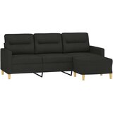  Trosjed s tabureom crni 180 cm od tkanine | shoptok.hr