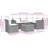  6-dijelni set vrtnih sofa s jastucima bež od poliratana | shoptok.hr