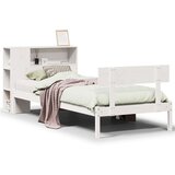vidaXL Knjižna postelja brez vzmetnice bela 100x200 cm trdna borovina | Shoptok.si